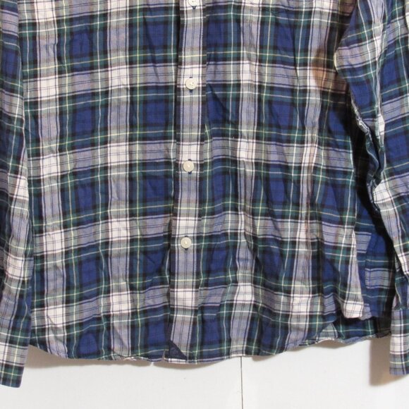 UNTUCKit Shirt Button Up Blue Grey Flannel Plaid Cotton Long Sleeves Sz. Large - Picture 3 of 10